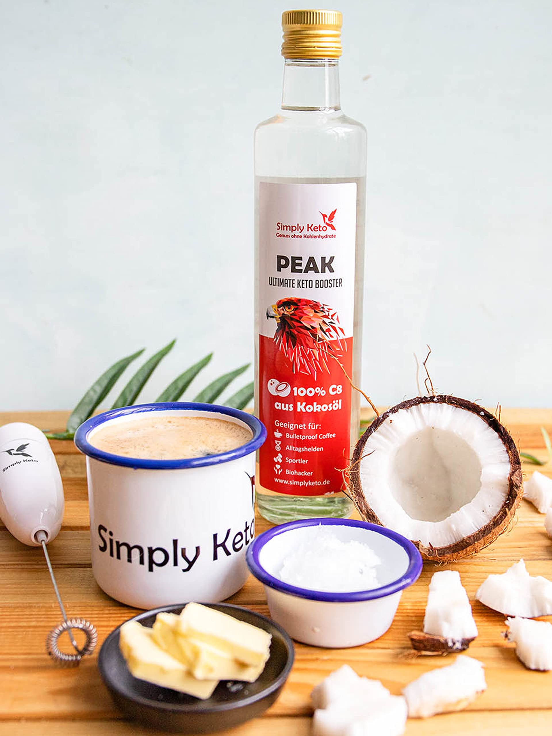 Simply Keto Peak C8 MCT Öl 500ml Kokos geschmacksneutral
