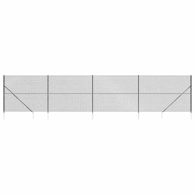 vidaXL Maschendrahtzaun Anthrazit Stahl PVC Drahtzaun Wildzaun