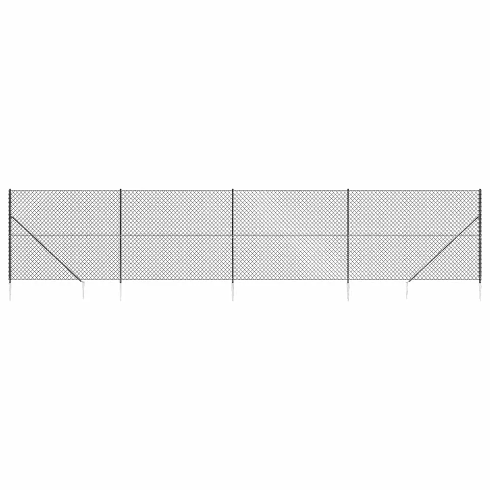 vidaXL Maschendrahtzaun Anthrazit Stahl PVC Drahtzaun Wildzaun