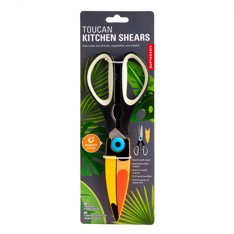 KIKKERLAND Kitchen Toucan Küchenschere Edelstahl mit Flaschenöffner