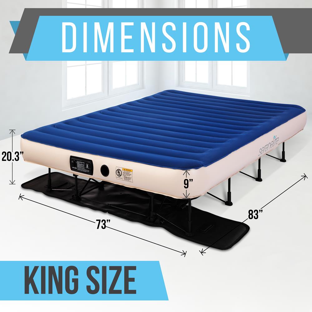 Serenelife Furniture Luftmatratze King Gestell Pumpe