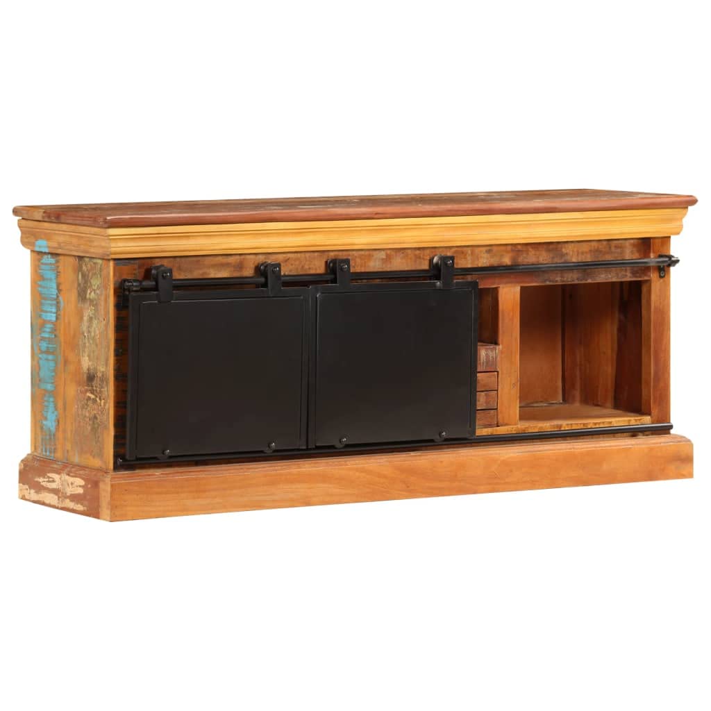 vidaXL Möbel TV-Schrank 110x30x45 cm Altholz Massiv Lowboard