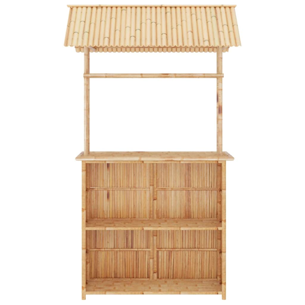 vidaXL Bar Set 3-TLG. Bambus Gartentheke mit Dach