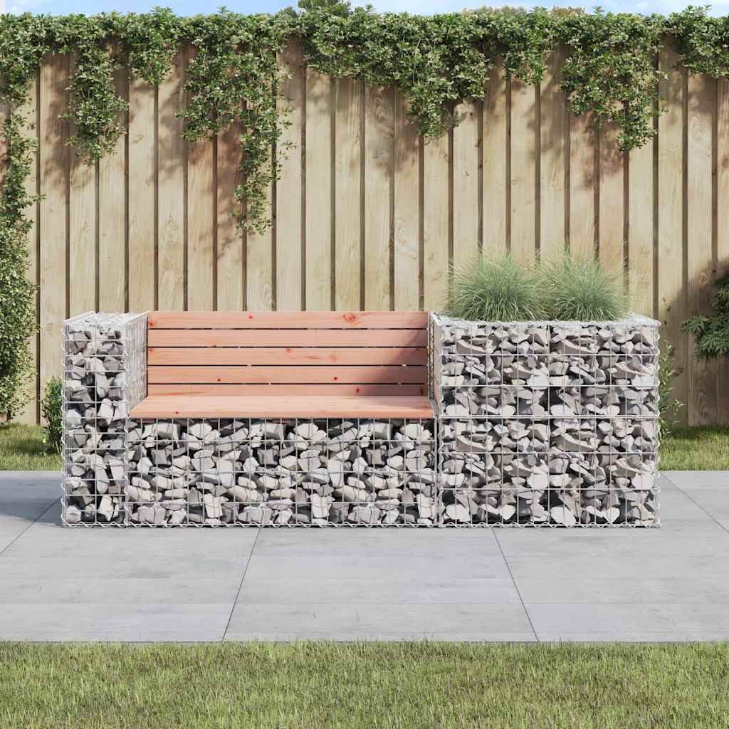 vidaXL Gartenbank Gabionenbank Douglasie Gartenbank Steinkorb