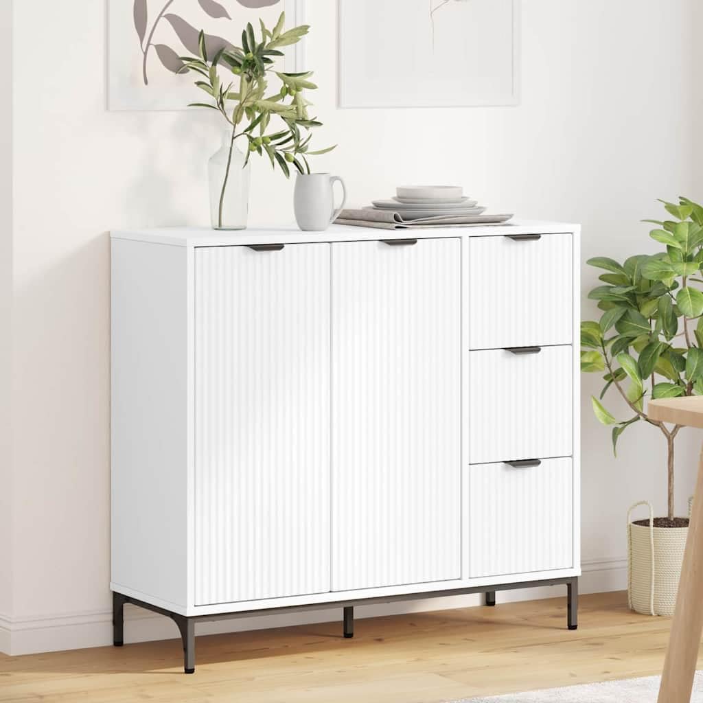 vidaXL Möbel Sideboard Weiß Holzwerkstoff 89,5x33x82 cm
