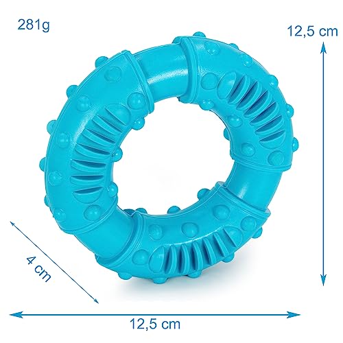 Intirilife Kauring Hundespielzeug Gummi Blau 12,5 cm bissfest