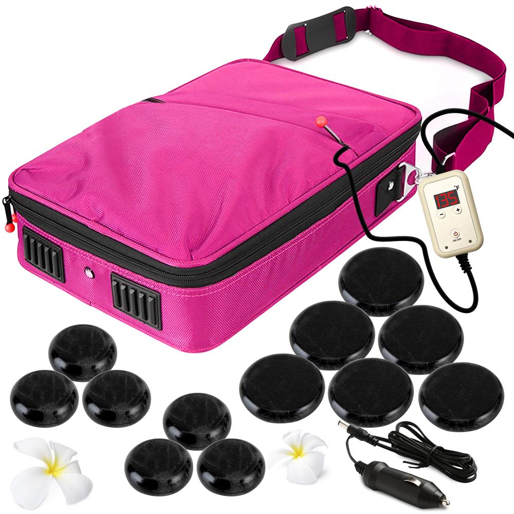 Serenelife Spa Massagesteine Set Basalt Pink 12 Steine