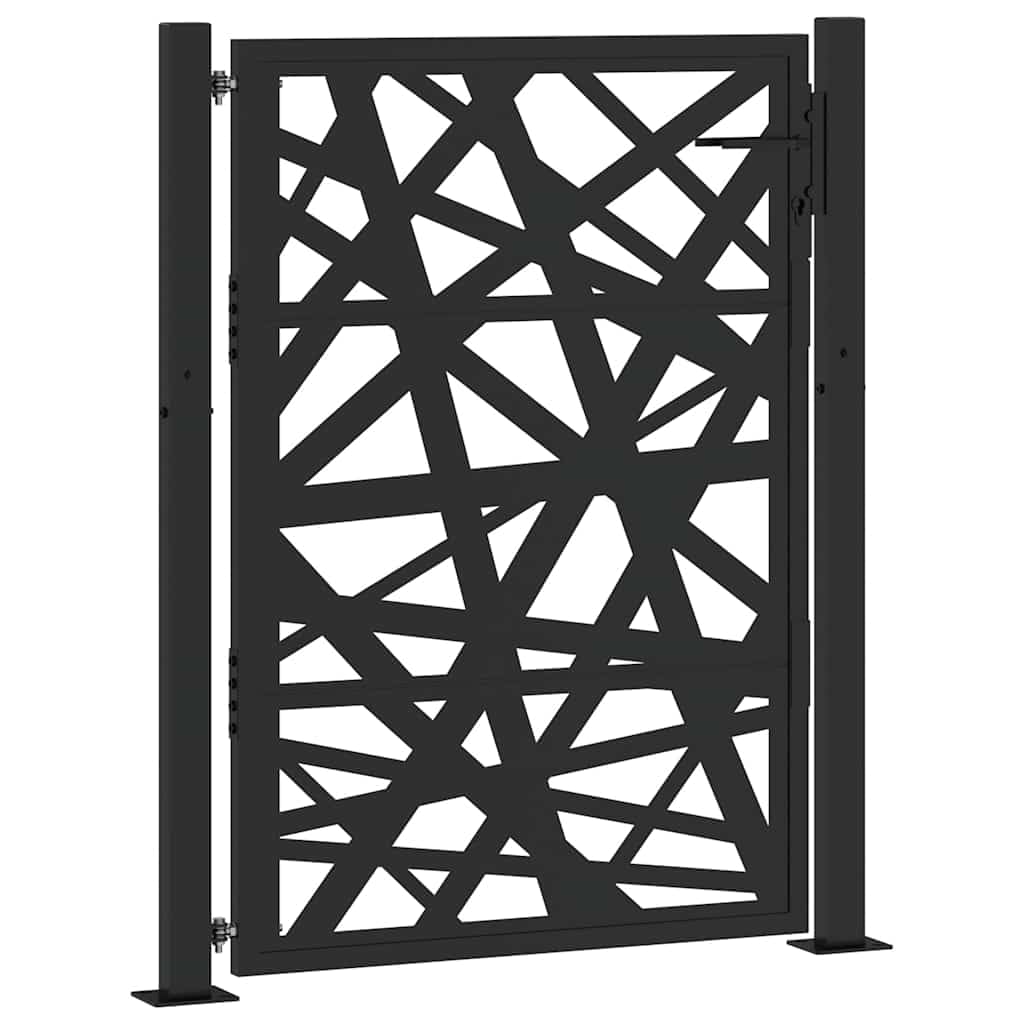 vidaXL Gartentor Stahltor 100x125cm Schwarz abschließbar