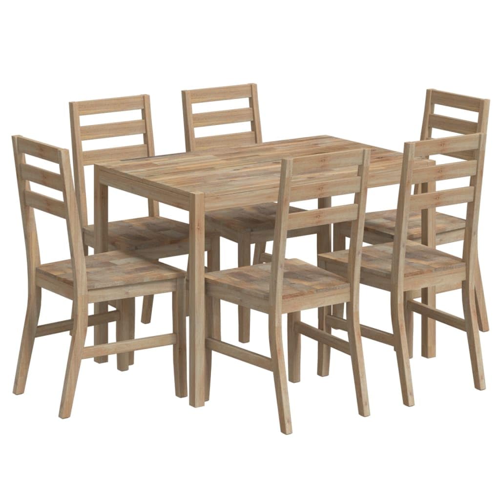 vidaXL Heim & Garten Essgruppe Akazie massiv 5-tlg 4 Stühle