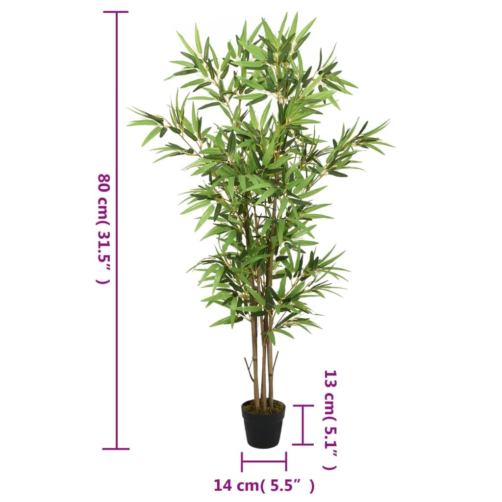vidaXL Bambusbaum Künstlich Kunstpflanze 80 cm Grün 368 Blätter