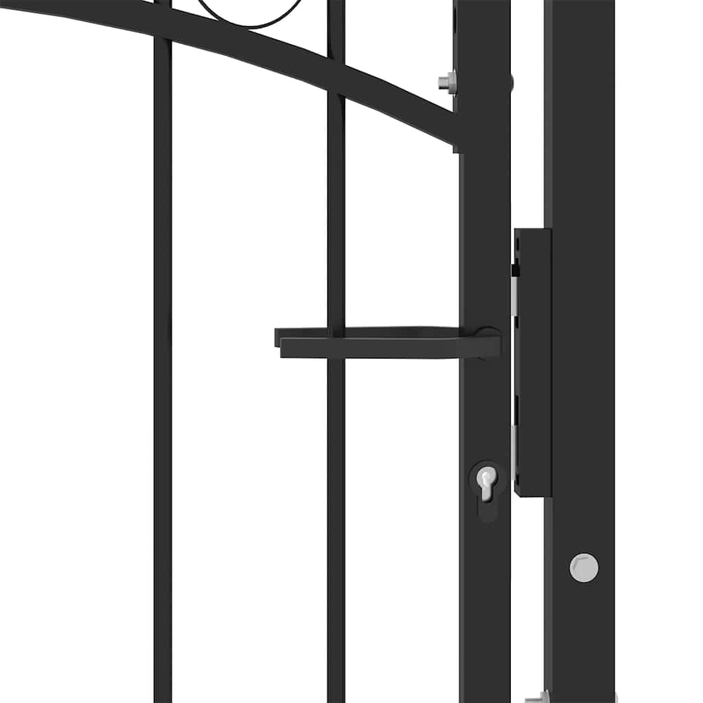 vidaXL EMMEN Zauntor 104x86cm Stahl Schwarz Bogen