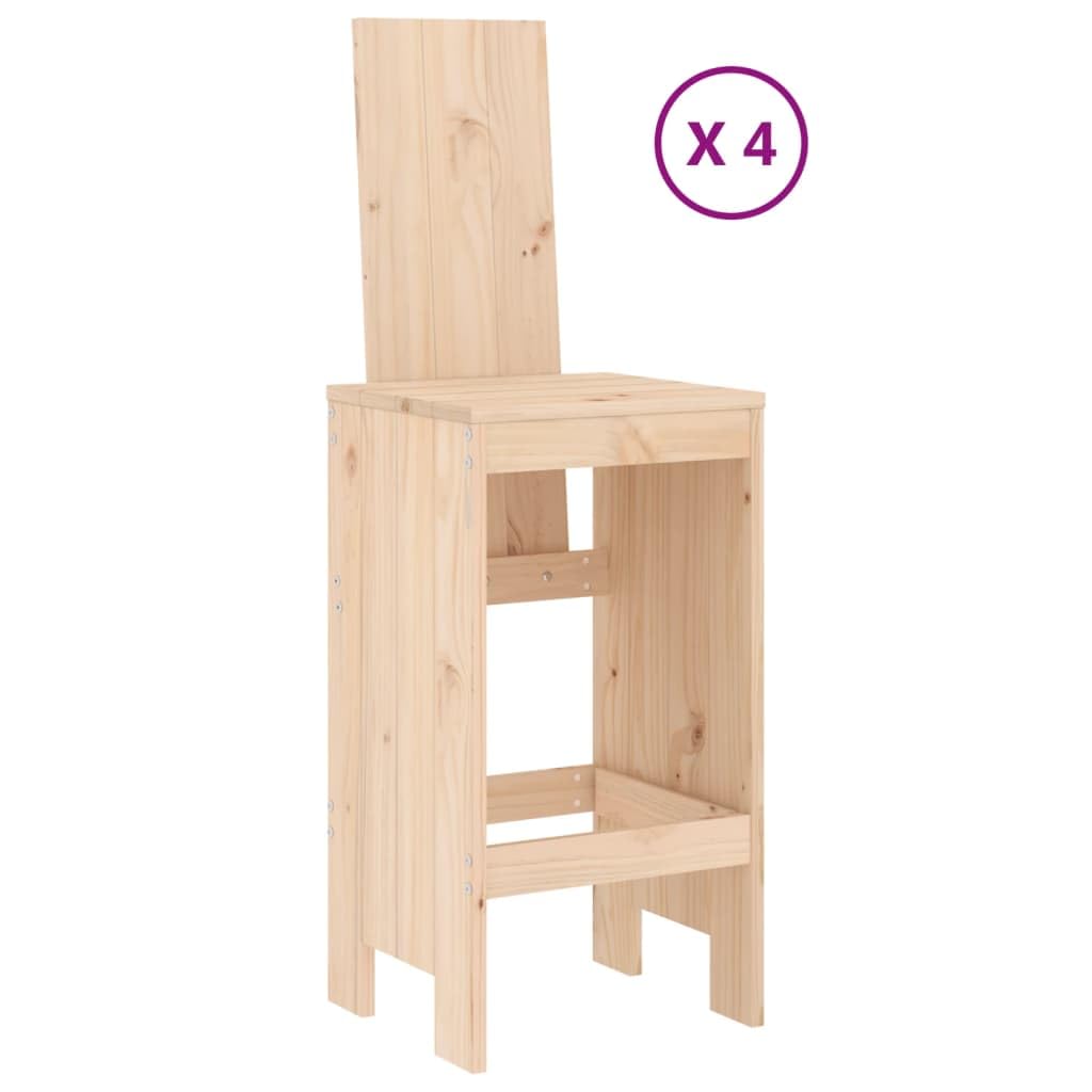 vidaXL 5-TLG. Gartenbar-Set Kiefer Barset Natürliche Kiefer Massivholz