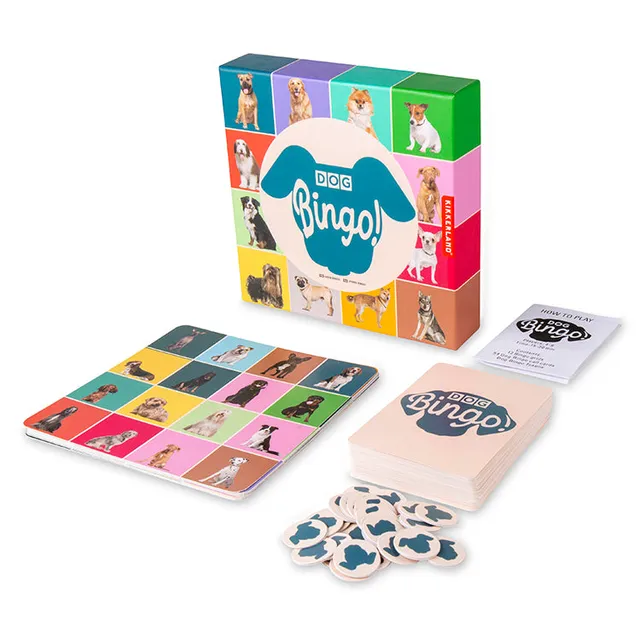 Kikkerland Play Dog Bingo Gesellschaftsspiel 54 Rassen
