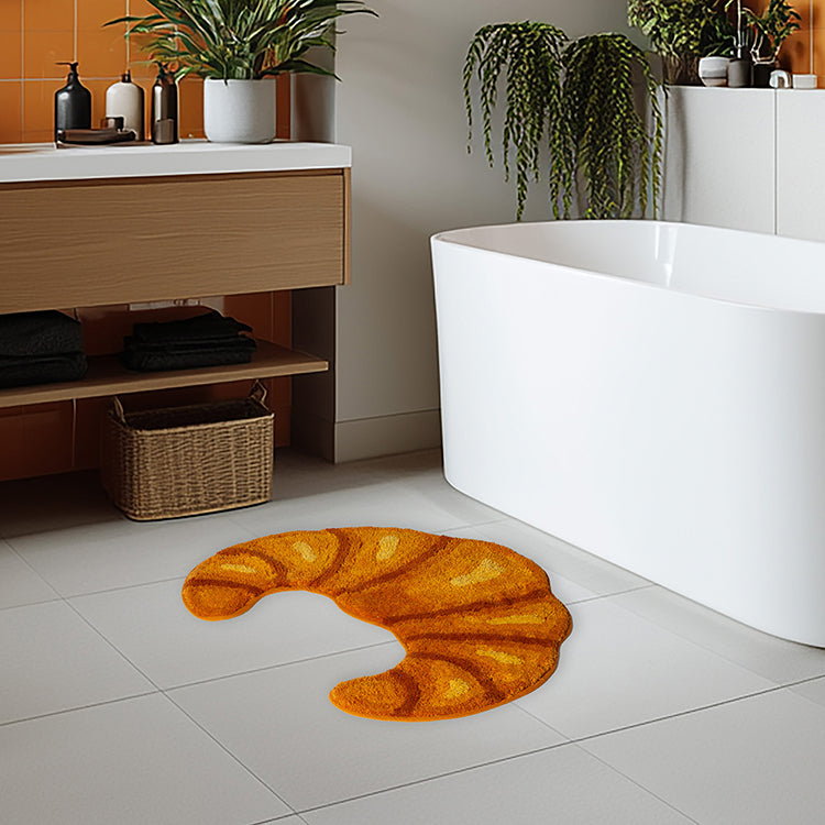 Kikkerland Croissant Bath Rug Badematte Baumwolle