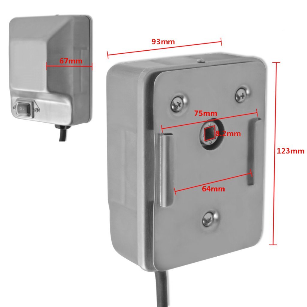 vidaXL Grillspießmotor Edelstahl 4W für Rotisserie 8mm