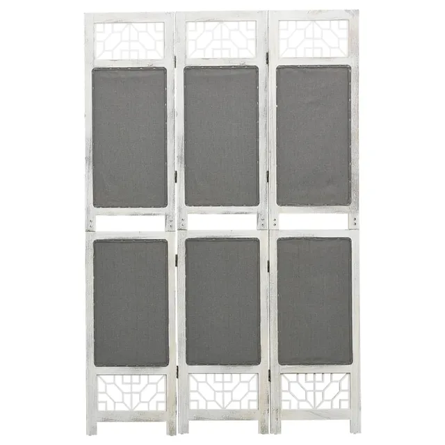 vidaXL Paravent 3-tlg. Raumteiler Grau 105x165cm Stoff