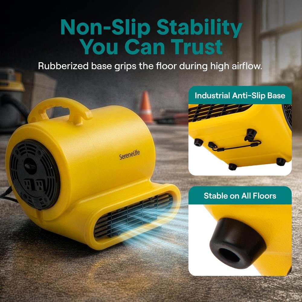 Serenelife Portable Air Mover Gebläse Gelb 1000 CFM