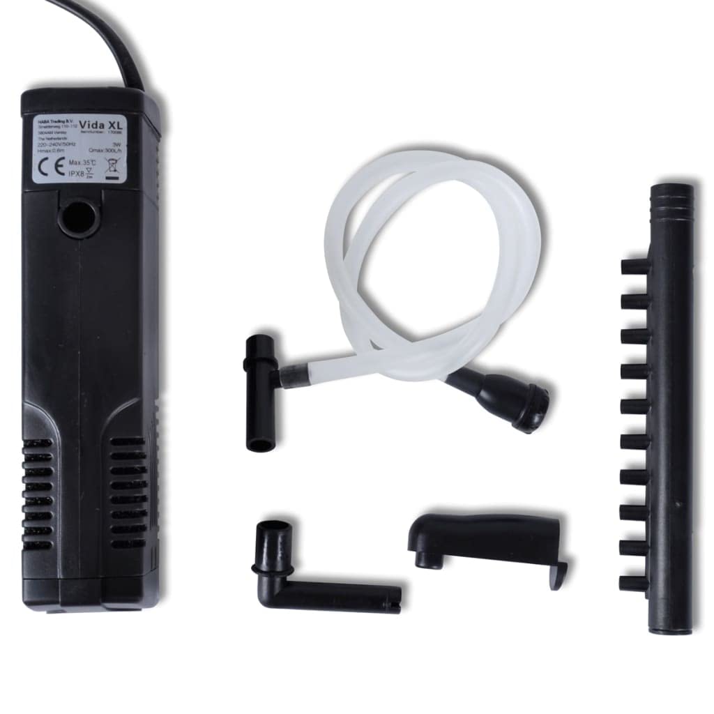vidaXL Tierbedarf Aquarium Filterpumpe 300L/h Innenfilter