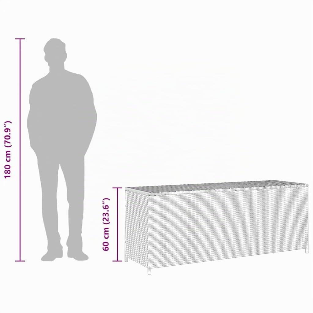 vidaXL Heim & Garten Auflagenbox Schwarz 150x50x60 cm Rattan
