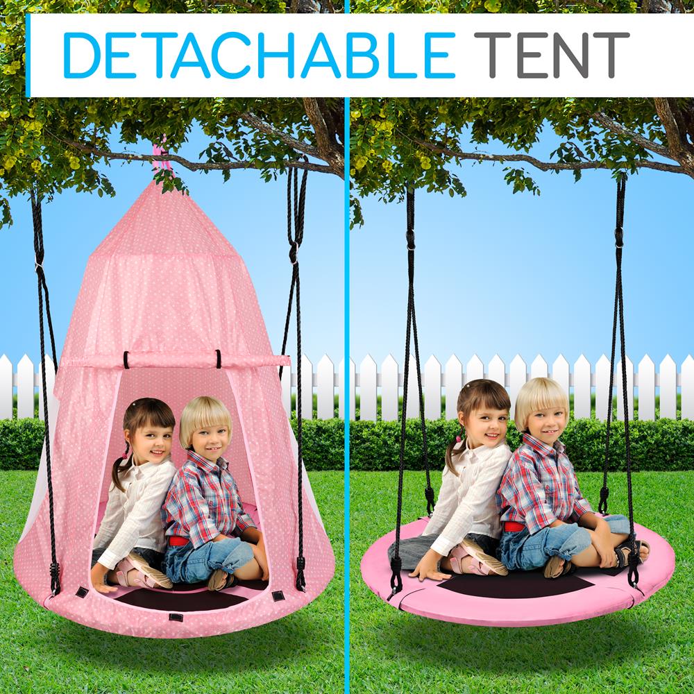 Serenelife Outdoor Swing Tellerschaukel mit Zelt 101 cm