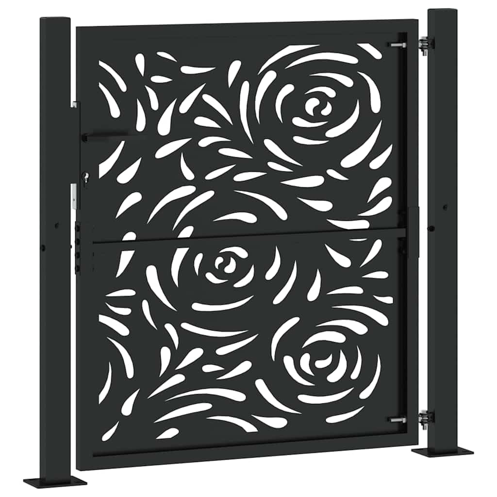 vidaXL Heim & Garten Gartentor 100x100cm Schwarz Flammendesign