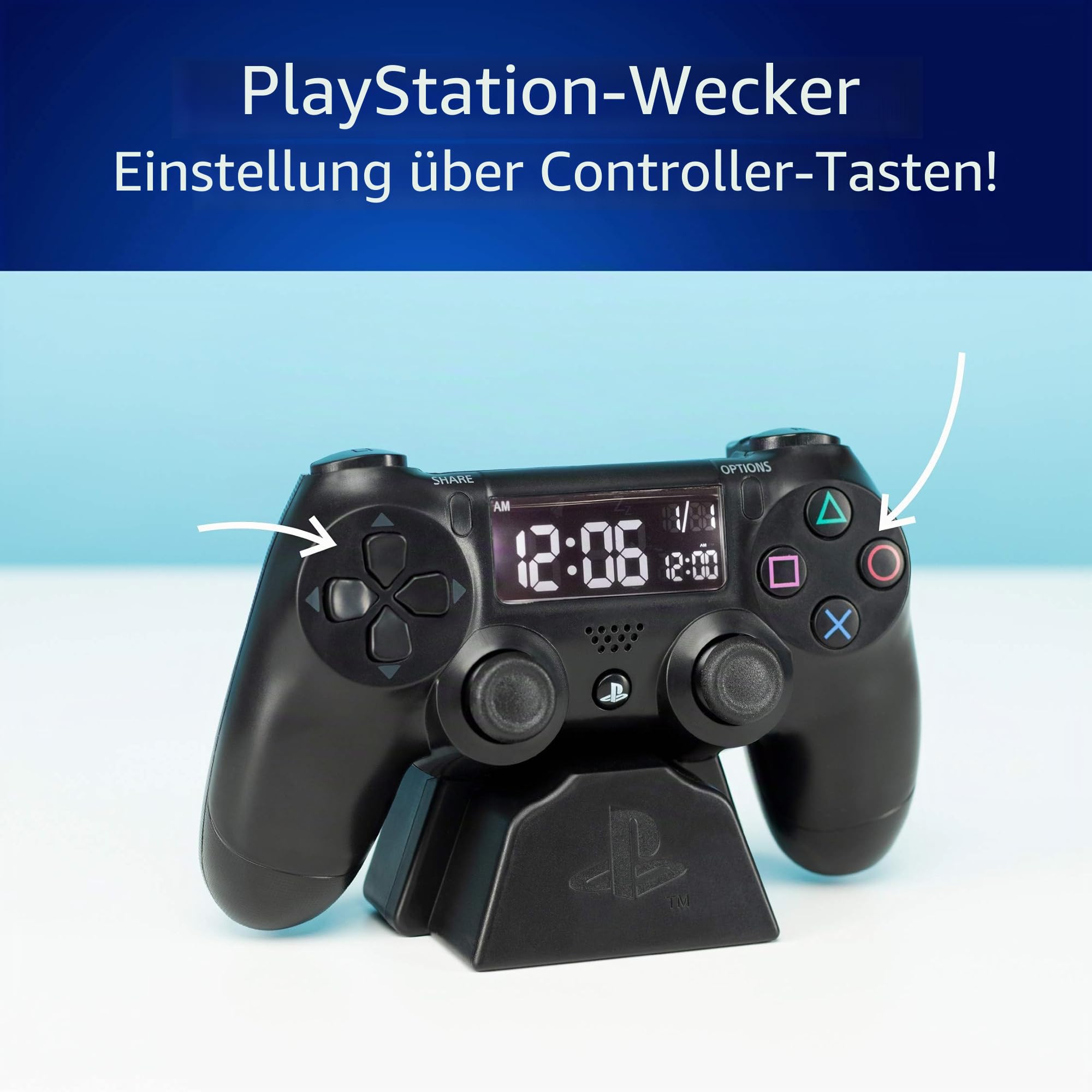 Paladone Homeware Playstation Digital Wecker Controller LCD