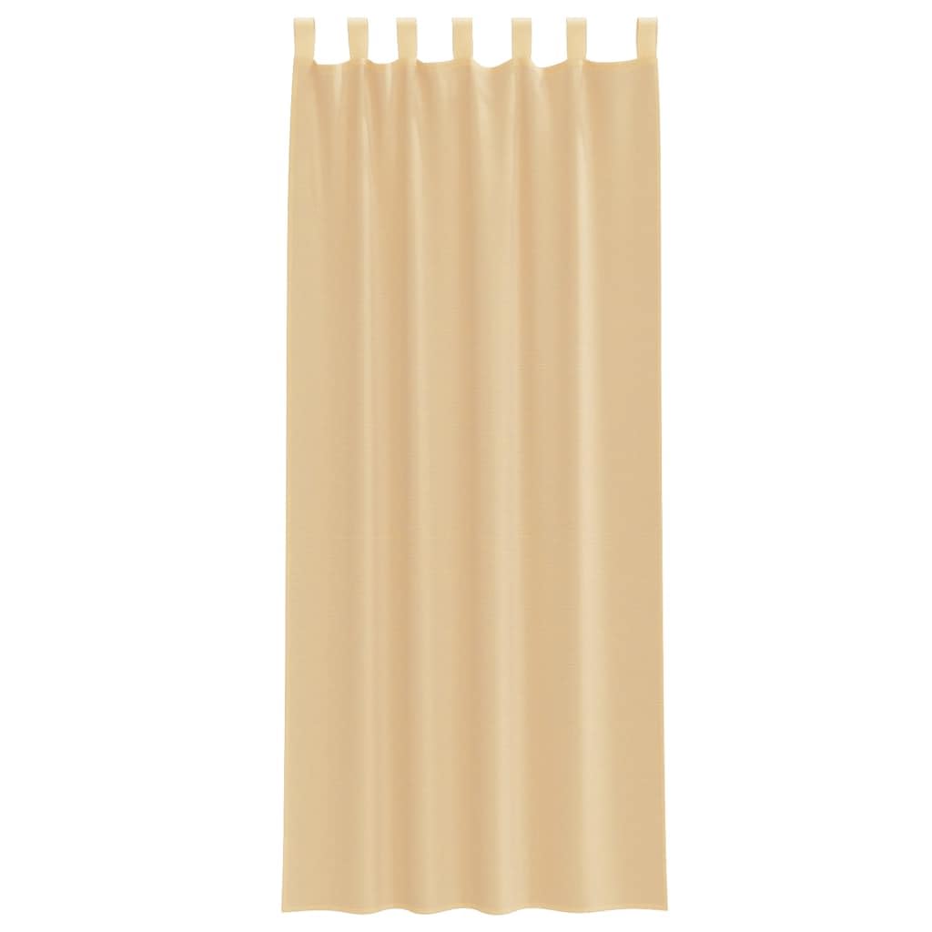 vidaXL Heim & Garten Voile Vorhänge 140x260 cm sandfarbe 2 Stk.