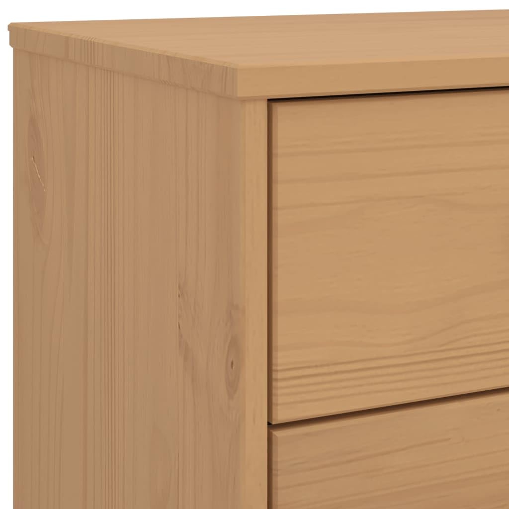 vidaXL Olden Schubladenschrank Braun Kiefer 6 Schubladen