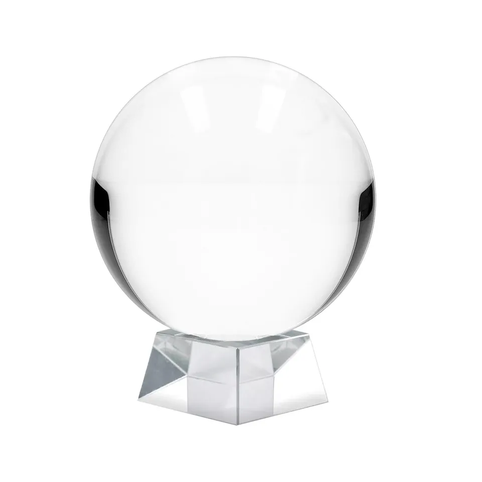 Intirilife Glaskugel Kristallklar 130 mm mit Ständer