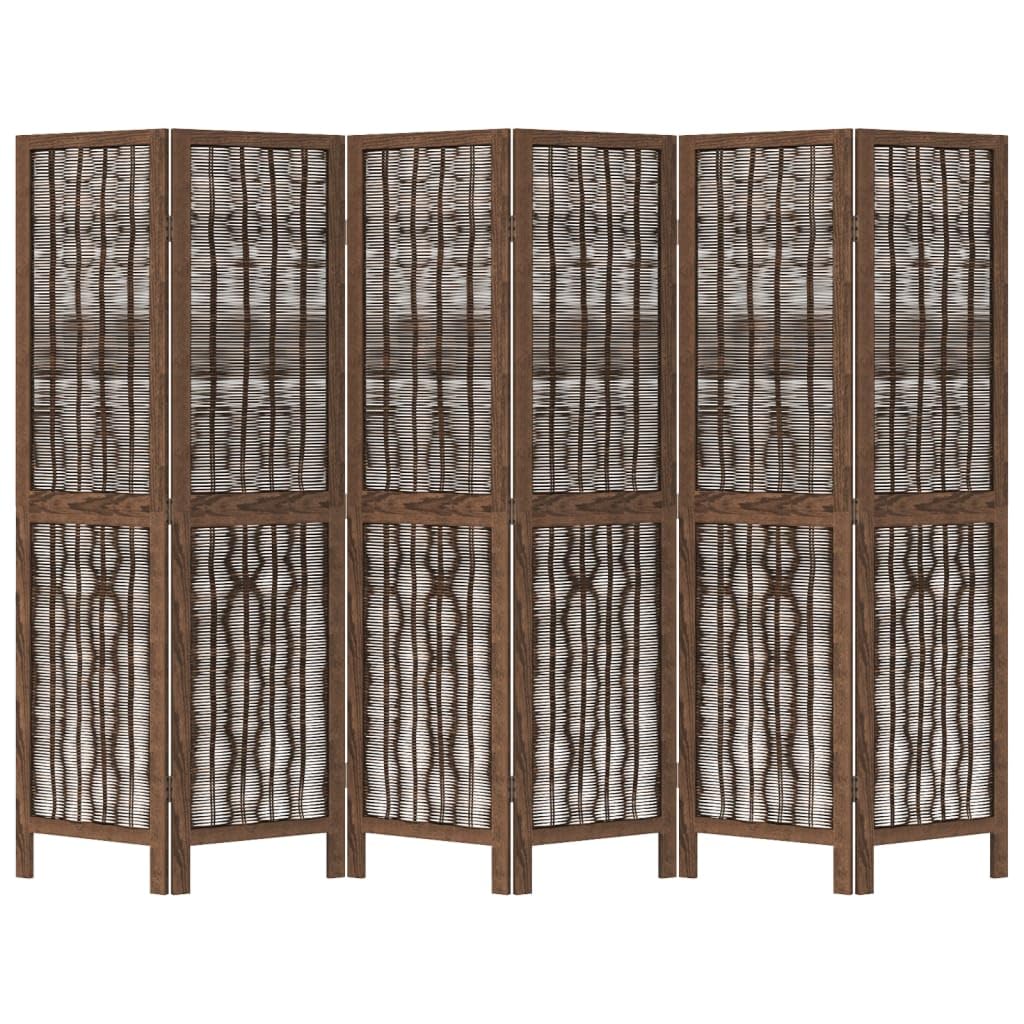 vidaXL Möbel 6-TLG Raumteiler Dunkelbraun Paulownia Holz
