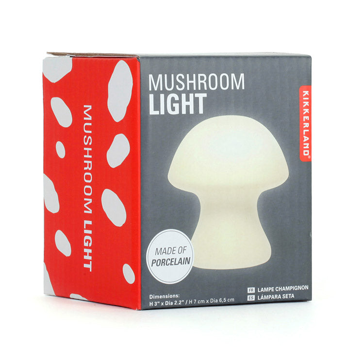 Kikkerland Home Mini Mushroom Light Pilzleuchte Porzellan Weiß
