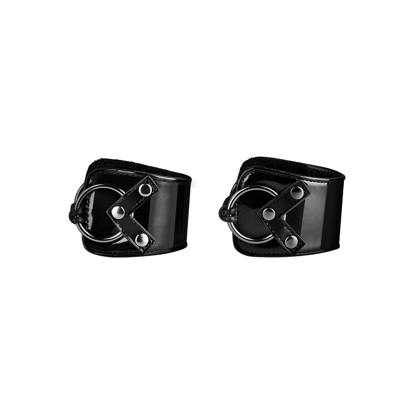 EIS Handfesseln Bondage Lackoptik Gepolstert Schwarz