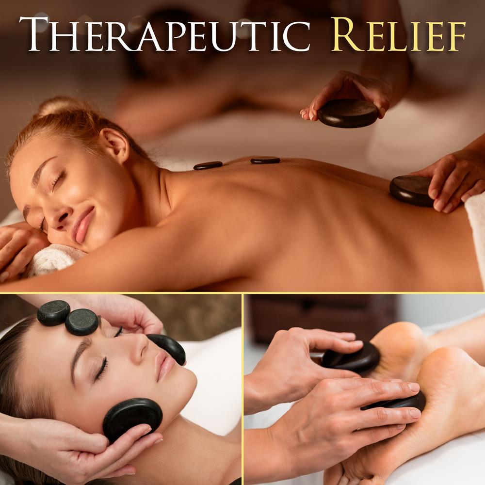 Serenelife Massage Hot Stone Massageset Basalt 12 Steine