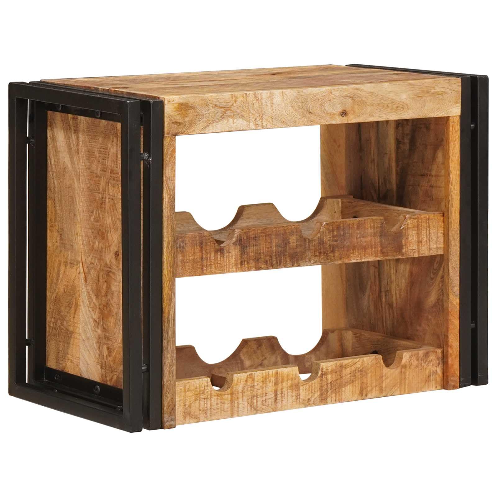 vidaXL Möbel Weinregal 60 cm Braun Raues Mangoholz