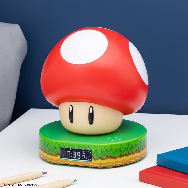 Paladone Super Mario Pilz Digitalwecker Sound Licht Geschenk