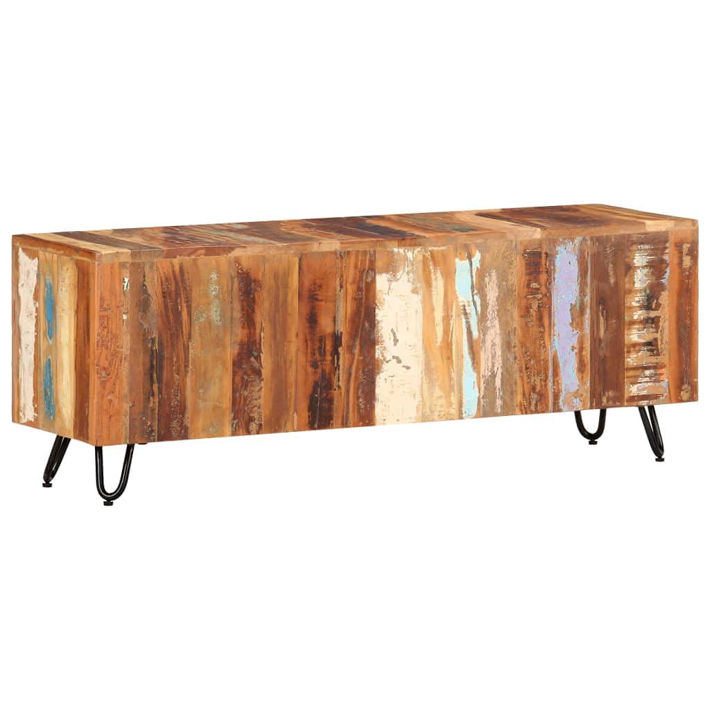 vidaXL TV Schrank Lowboard 110x30x40cm Altholz Massiv Vintage