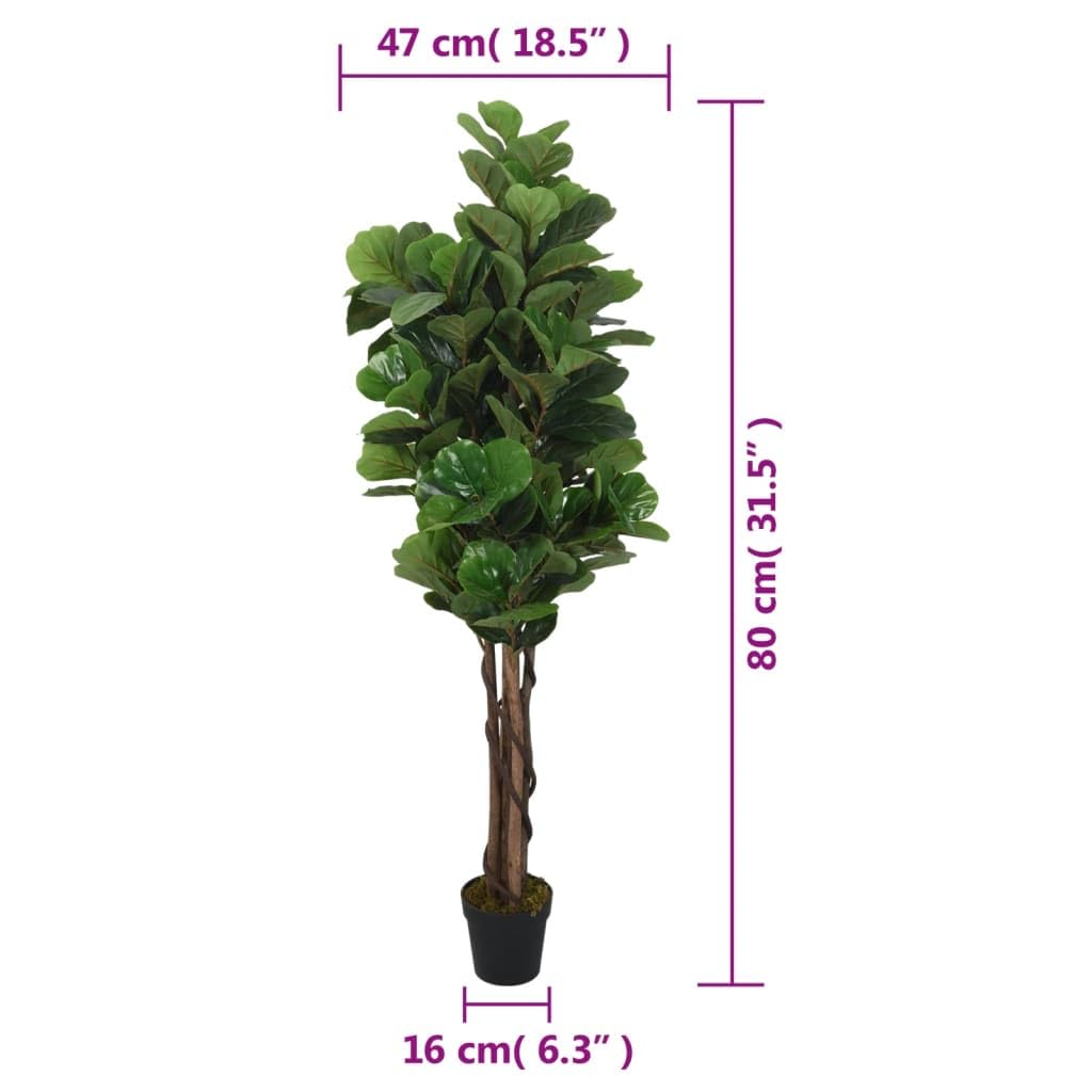 vidaXL Heim & Garten Feigenbaum Künstlich 80 cm 96 Blätter Grün