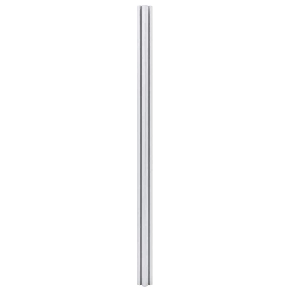 vidaXL Zaunpfosten Alu 185 cm Silber 2 Stk. mit Fuß