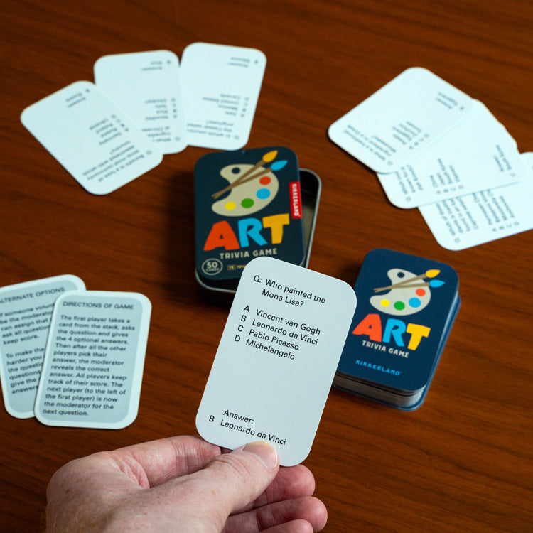 Kikkerland Play Art Trivia Quizspiel Kunst mit 50 Fragen