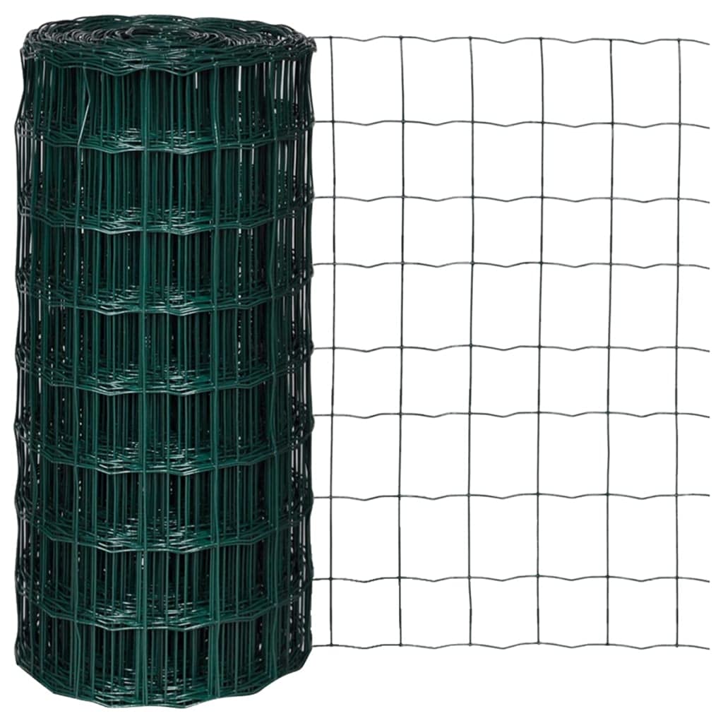 vidaXL Gartenzaun Maschendraht 25x1,0 m Stahl PVC
