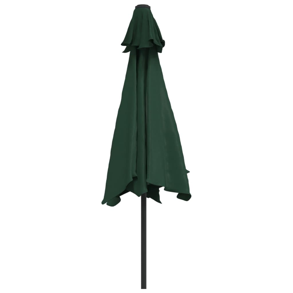 vidaXL Ampelschirm LED 300 cm Stahlmast Grün