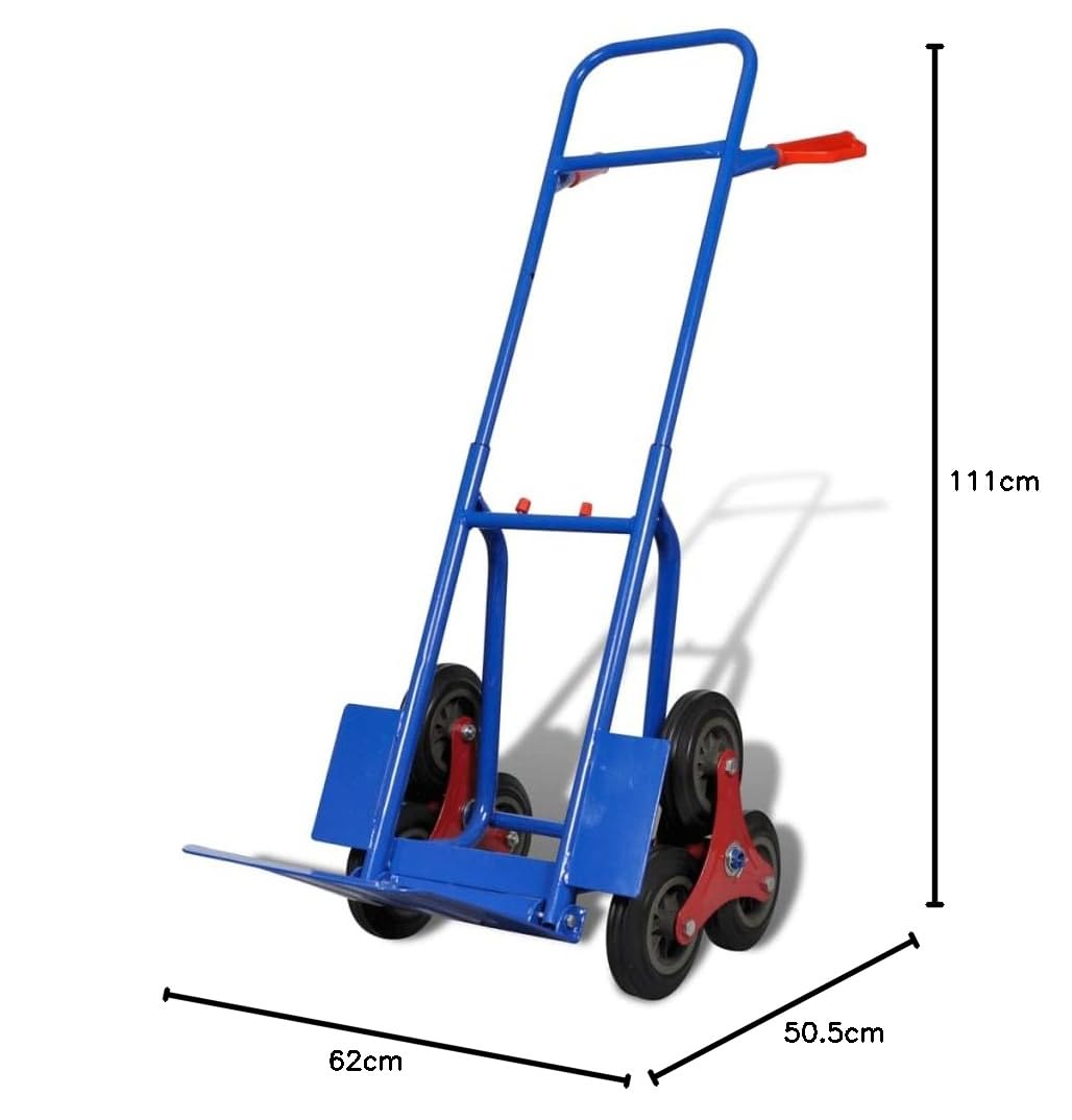 vidaXL Sackkarre klappbar 6 Räder Blau Treppenkarre Stahl
