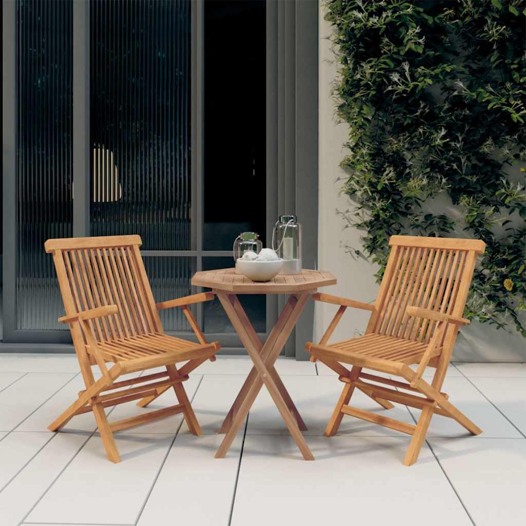 vidaXL 3-tlg. Garten-Essgruppe Teak Massivholz klappbar