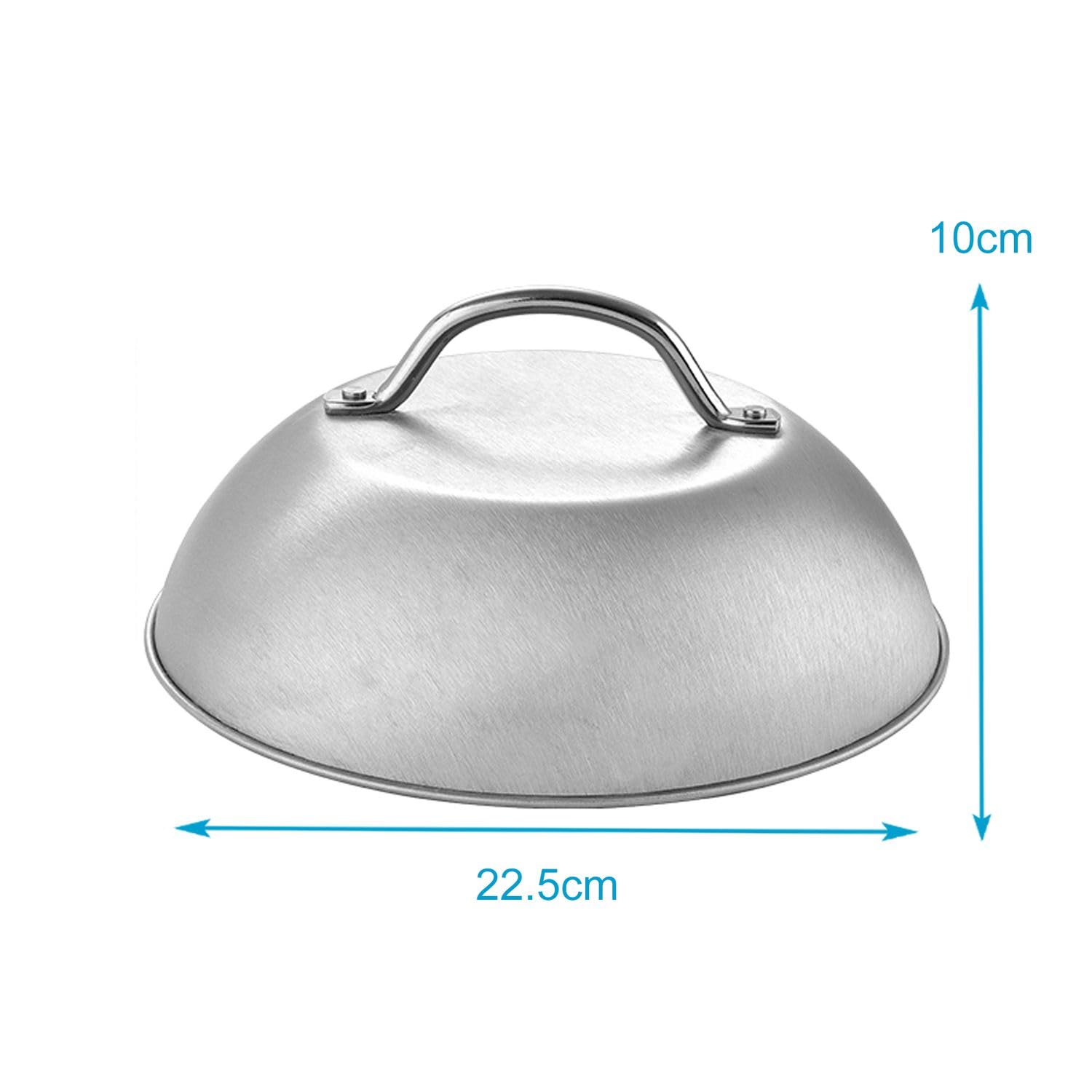 Intirilife Schmelzglocke Edelstahl 2er 22,5 cm Burger Grill Haube