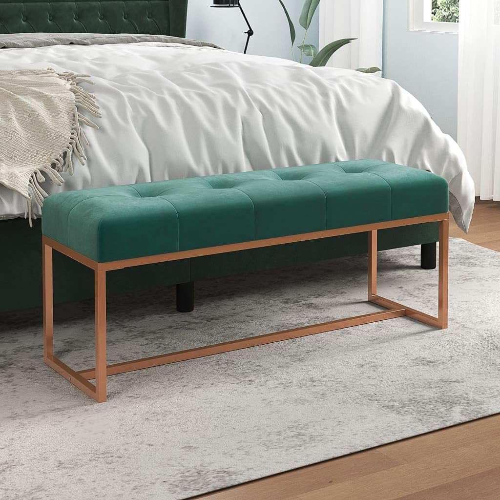 vidaXL Möbel Sitzbank 110x36x45 cm Dunkelgrün Samt Bettbank