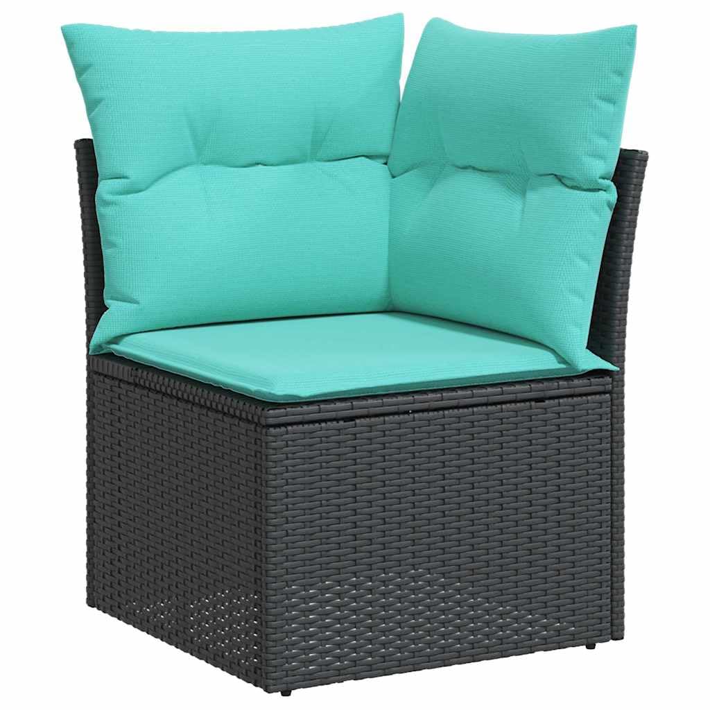 vidaXL Heim & Garten 8-tlg Garten-Sofagarnitur Schwarz Poly Rattan