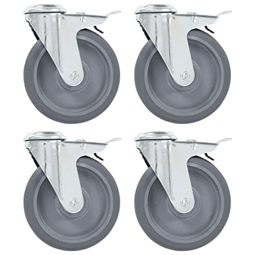 vidaXL Lenkrollen 125 mm Möbelrollen 4er-Set Bremse 320 kg