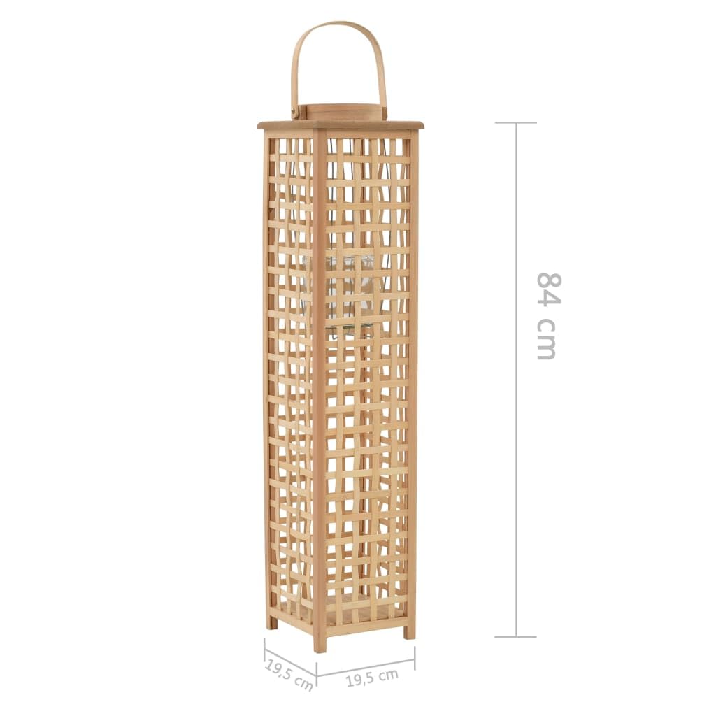 vidaXL Kerzenleuchter Bambus Natur hängend Glas