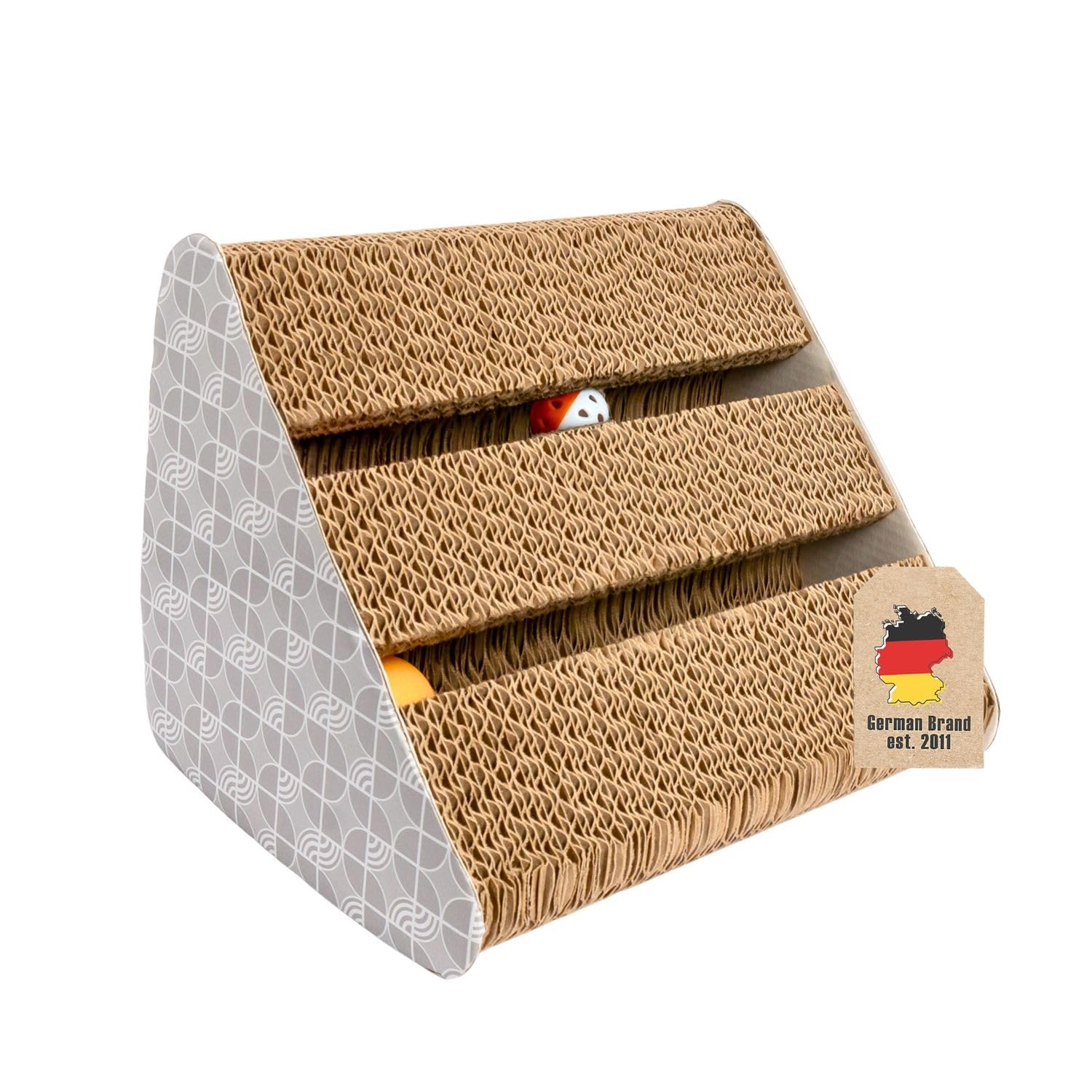 Intirilife Kratzbrett Flach Kratzpappe braun 45,5 cm Glockenball