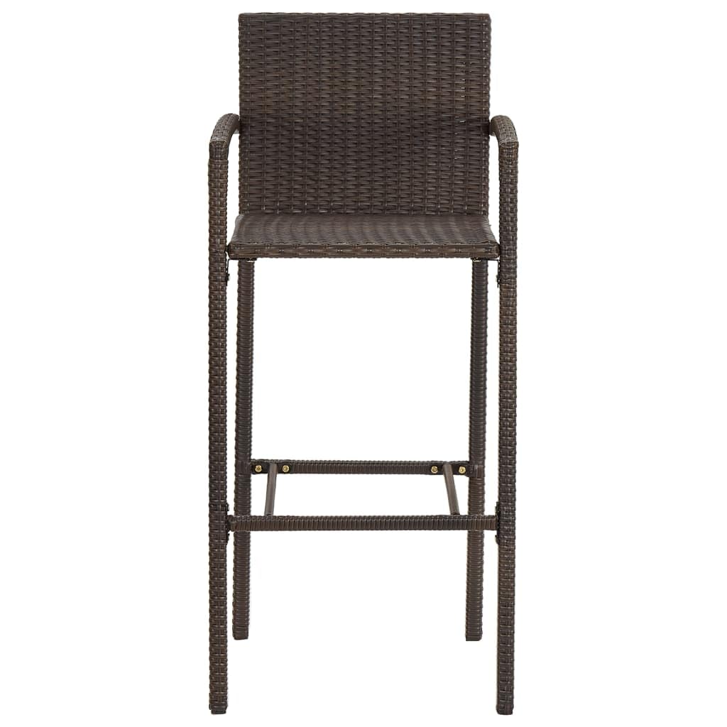 vidaXL Gartenbar-Set 5-TLG. Braun Akazie Poly Rattan 4 Hocker